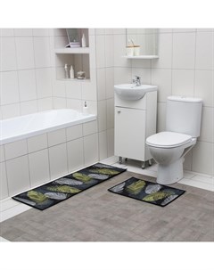 Коврики для дома «Перья», 2 шт., 40×60, 40×121 см Доляна