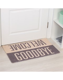Коврик придверный Welcome/Goodbye, грязезащитный, 50×80 см, МИКС Доляна