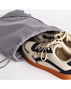 Мешок для обуви на стяжке, серый, белый, синий Textura