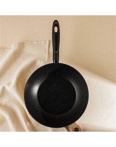 Сковорода Вок SL Home, d=28, h=7.5 см, кованый алюминий, антипригарное покрытие, индукция, чёрная Sima-land home