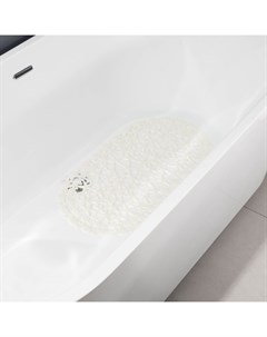 Коврик противоскользящий в ванну «Прибрежье», на присосках, 38×68 см, цвет белый Доляна