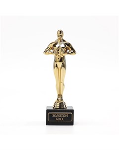 Кубок наградная фигура «Золотой босс», оскар, пластик, подставка камень, 18 см Сима-ленд