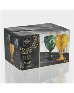 Бокалы для вина «Варьете», 320 мл, 8.5×16 см, набор 6 шт., стекло, синие Magistro