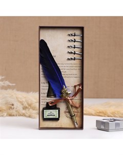 Набор подарочный 3 в 1 «Герби»: перьевая ручка, чернила, наконечники, синий Take it easy