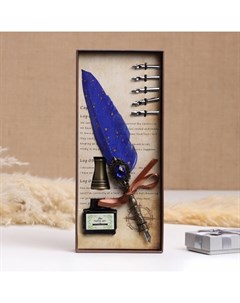 Набор подарочный 3 в 1 «Артефакт»: перьевая ручка, чернила, наконечники, синий Take it easy