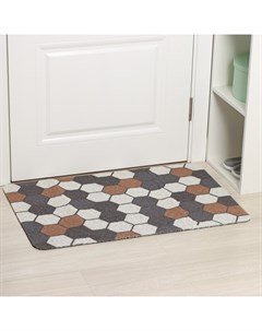 Коврик придверный «Соты», грязезащитный, вырезной, 60×90 см Доляна