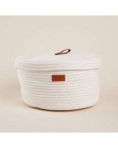 Корзина для хранения SL Home «Бэлл», плетёная, ручной работы, малая, 25×25×13.5 см, белая Sima-land home