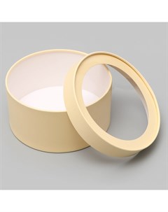 Подарочная коробка круглая «Крема» кремовая, завальцованная с окном, 21×11 см Upak land