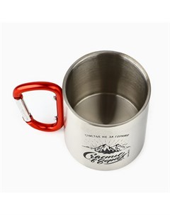 Кружка туристическая с карабином «Счастье в горах», 180 мл Сима-ленд