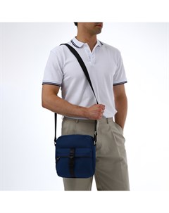 Сумка кросс-боди мужская, на молнии, 3 наружных кармана, 24×10×28 см, синяя Textura