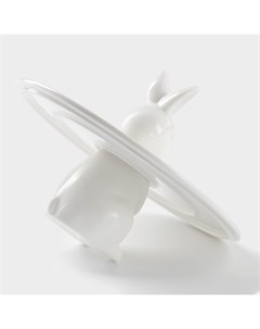 Блюдо для пирожных «Кролл», 26×27,5 см, керамика, цвет белый Доляна