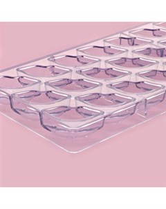 Форма для конфет шоколада «Губки», 28×14 см, 21 ячейка 4.8×2.5×1.8 см, прозрачная Konfinetta