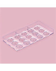 Форма для конфет и шоколада «Полусфера», 28×14 см, 15 ячеек, прозрачная Konfinetta