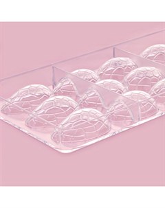 Форма для конфет и шоколада «Шоколадное яйцо», пластик, 27.5×13.5 см, 12 ячеек (3.6×5.7×1.5 см), прозрачная Konfinetta