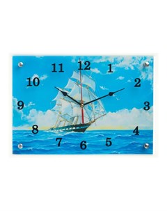 Часы-картина настенные, интерьерные "Корабль", бесшумные, 25 х 35 см Сюжет