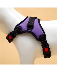 Шлейка К7 мягкая светоотражающая, размер S, ОГ 44-55 см, вес 5-9 кг, фиолетовая Пижон