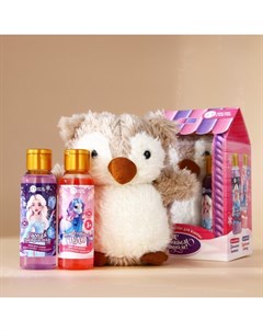 Подарочный набор детский «С Новым Годом», пена для ванны 2×100 мл и мягкая игрушка совёнок Чистое счастье