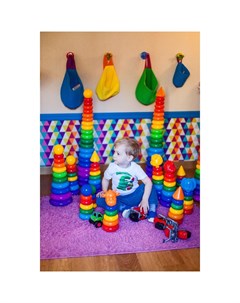 Пирамидка детская большая «Гигант», пластик, 20 колец с шаром, 87 см Соломон