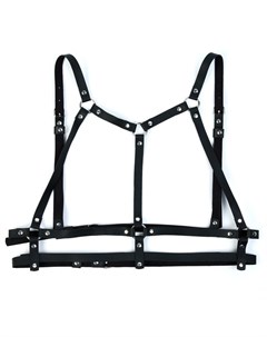 Портупея БДСМ женская, на грудь, экокожа, размер OS, черный Оки-чпоки