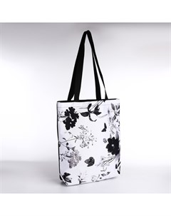 Шопер "Цветы", 40х12х38 см, цвет чёрный Nazamok