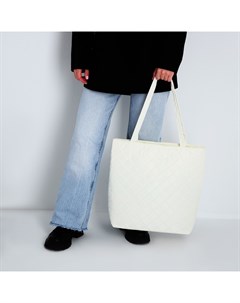 Сумка-шопер, однотонный, болоньевый, 40×35×7 см, белый Nazamok