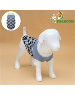 Свитер для животных «Волна», 2XL (ДС 34, ОШ 34, ОГ 32-51 см), голубой Пижон