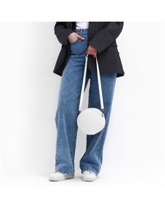 Сумка женская круглая из искусственной кожи, 18×18 см, белая Nazamok