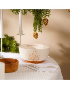 Салатник SL Home «С Новым Годом», 850 мл, d=15.5 см, керамика, белый Sima-land home
