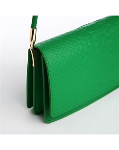 Сумка женская багет на клапане, зелёная Nazamok