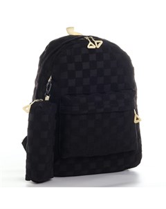 Рюкзак школьный, пенал в клетку, 40×28×13 см, чёрный Nazamok