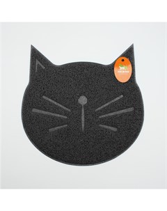 Коврик 2-в-1 под миску/туалет животных 38 х 38 см серый Пижон