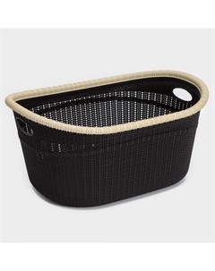 Набор для ванной комнаты 7 предметов, корзина 4 шт., корзина для белья, ведро для мусора, ёрш, коричневый Plast'art