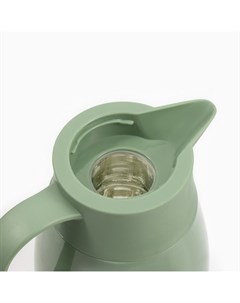 Термос-кофейник, 1.5 л, сохраняет тепло 24 ч, с термометром, стеклянная колба, пластик, зелёный Take it easy