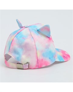 Кепка детская для девочки «Котик», с ушками, цветнвя, р-р 52-54, 5-7 лет Overhat kids