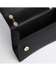 Сумка женская из искусственной кожи с клапаном, 26×16×9 см, черная Nazamok