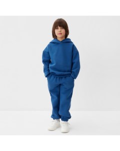 Костюм детский (толстовка, брюки) Basic line, размер 36 (134-140 см), синий Kaftan