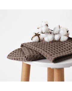 Полотенце вафельное банное «» Boho, 45×90 см, хлопок 100%, коричневое Этель