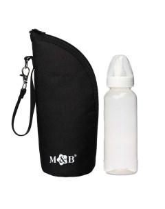 Термосумка для бутылочки M&B на молнии, чёрная Mum&baby