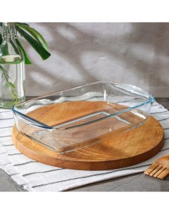 Форма для выпечки и запекания Borcam, 2.7 л, 33.6×19×7 см, прямоугольная, жаропрочное стекло, прозрачная Pasabahce