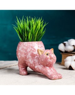 Горшок "Потягушки" 17х9х10см, 0,35 л, d-6 см, микс Take it easy