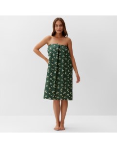 Полотенце для бани «Новогодние шары» жен. парео, 80×144 см, хл., ваф. Полотно Этель