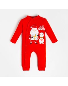 Комбинезон «Happy winter», рост 68-74 см, красный Крошка я