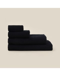 Полотенце вафельное SL HOME: Basic «Дарк Маре», 100×180 см, хлопок 100%, чёрное Sima-land home