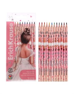 Карандаши 12 цветов "Pointes" круглые, европодвес Erichkrause