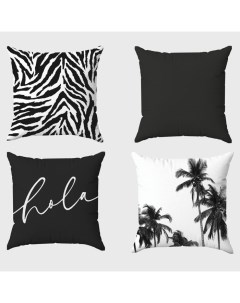 Набор декоративных наволочек «Hola» - 4 шт., 40×40 см, велюр Этель