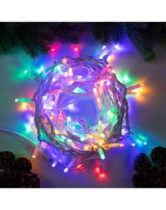 Гирлянда «Нить» 10 м, IP65, УМС, белая каучуковая нить, 100 LED, свечение мульти, 220 В Luazon lighting