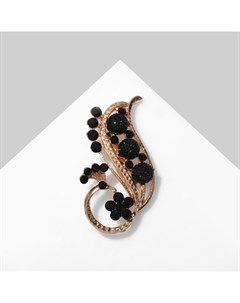 Брошь «Павлин черничный», цвет чёрный в золоте Qf
