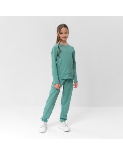 Костюм для девочки (свитшот, брюки), цвет оливы, рост 104 см Minaku