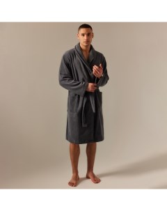 Халат махровый мужской SL HOME: Basic «Гри Сандре», размер S, хлопок 100%, тёмно-серый Sima-land home