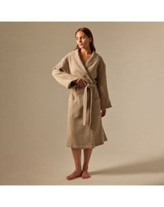 Халат вафельный женский SL HOME: Basic «Саббиа», размер XL, хлопок 100%, коричневый Sima-land home